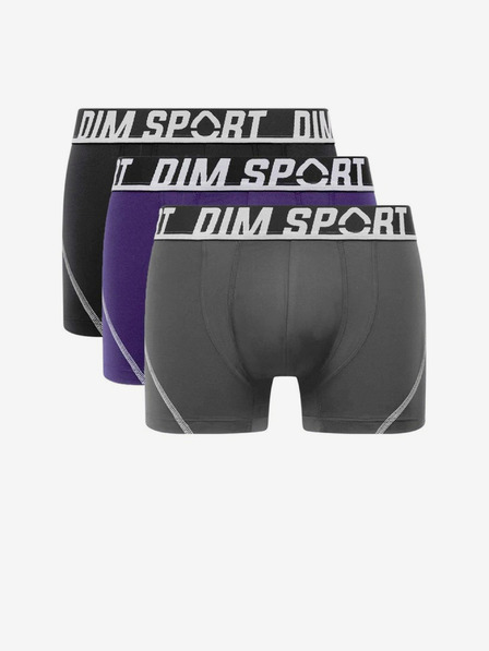 DIM Három darabos sport boxer szürke, kék és fekete színben DIM SPORT MICROFIBRE BOXER 3x