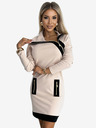 numoco Kéttónusú ruha három cipzárral - bézs és fekete Numoco