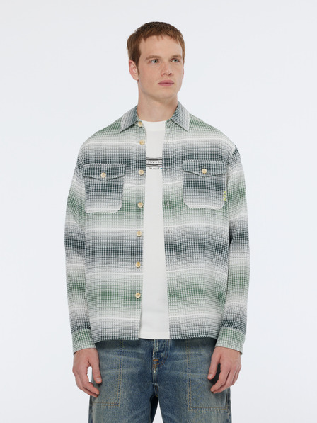 Scotch & Soda Fehér és zöld férfi csíkos ing Scotch & Soda Scotch & Soda