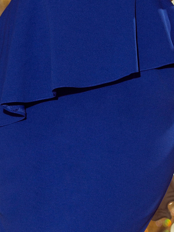 numoco Elegáns midi ruha fodrokkal - kék Numoco