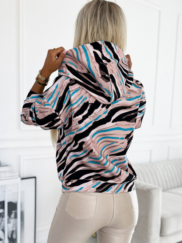 numoco Kenguru pulóver - bézs, fekete és kék gyapjú Numoco