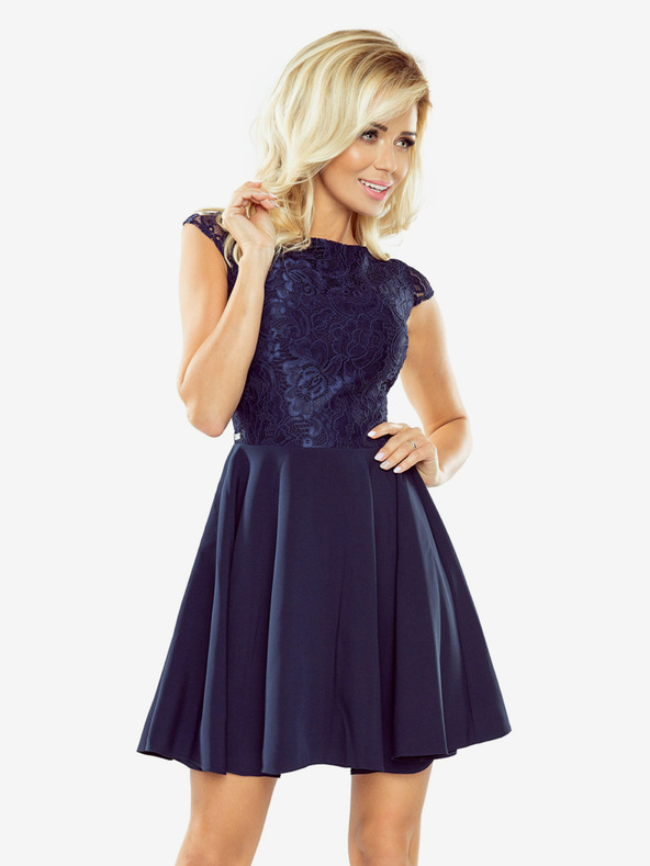 numoco Csipkés ruha - sötétkék 157-1