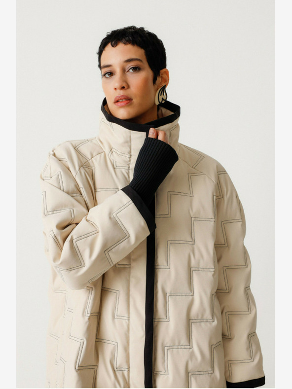 SKFK Krémszínű női téli kabát SKFK