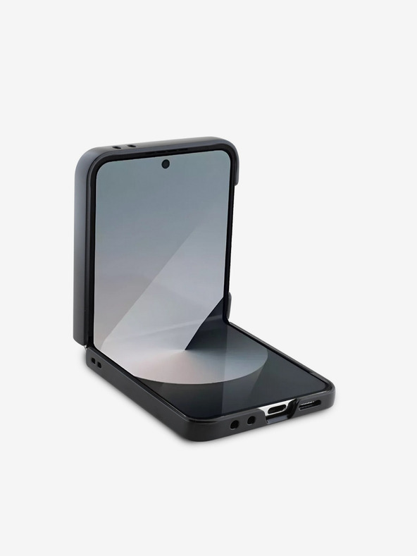 DKNY DKNY PU bőrből készült kockás mintás és csíkos hátlapi borító Samsung Galaxy Z Flip 6 bézs színű készülékhez