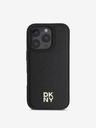 DKNY DKNY PU bőr Repeat Pattern Stack Logo MagSafe hátlap az iPhone 16 Pro Fekete modellhez