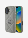 DKNY DKNY PU bőr steppelt Stack logós hátsó borító iPhone 16-hoz Szürke