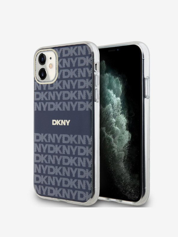 DKNY PC/TPU ismétlődő mintás tonális csíkos Magsafe hátlap iPhone 11 kék DKNY DKNY