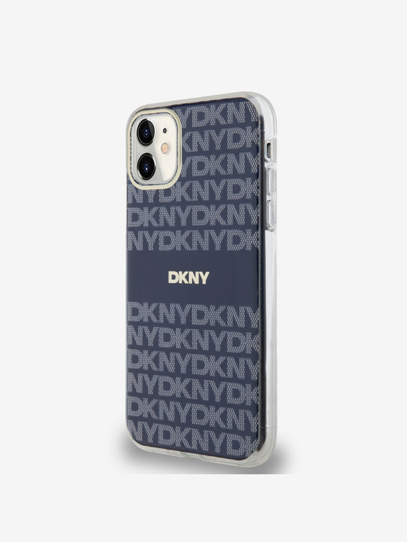 DKNY PC/TPU ismétlődő mintás tonális csíkos Magsafe hátlap iPhone 11 kék DKNY DKNY
