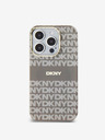 DKNY PC/TPU ismétlődő mintás, tónusos csíkos Magsafe hátlap az iPhone 14 Pro bézs DKNY bézs színű iPhone 14 Pro-hoz