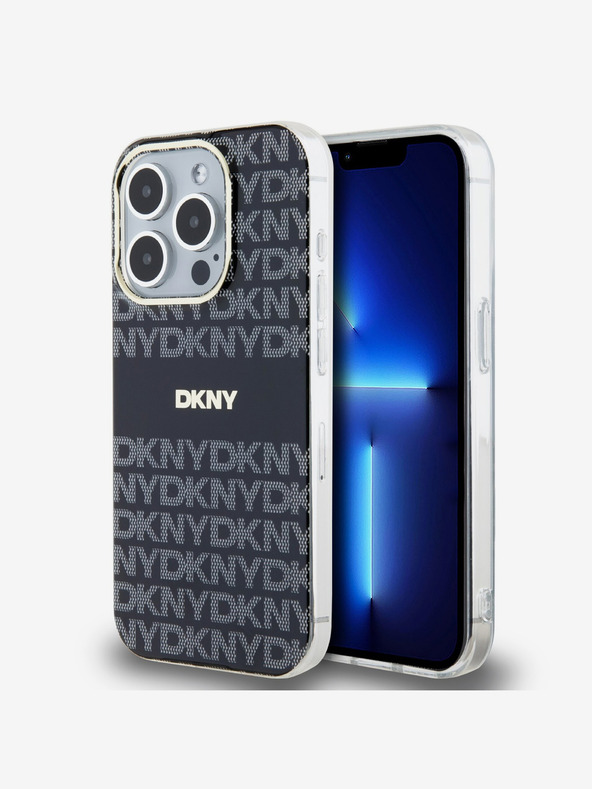 DKNY PC/TPU ismétlődő mintás tonális csíkos Magsafe hátlap az iPhone 13 Pro Max fekete DKNY számára