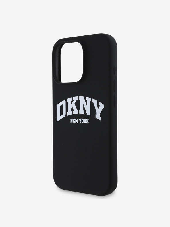 DKNY DKNY Folyékony szilikon íves logós MagSafe hátlap iPhone 16 Pro Max-hoz Fekete