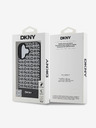 DKNY PU Leather Repeat Pattern Bottom Stripe MagSafe Zadní Kryt pro iPhone 16 Black Telefontok