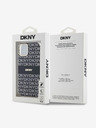 DKNY PC/TPU ismétlődő mintás, tónusos csíkos Magsafe hátlap iPhone 14 készülékhez Fekete DKNY