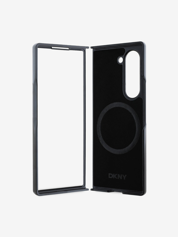 DKNY DKNY PU bőr ismétlődő mintás alsó csíkos MagSafe hátlap a Samsung Galaxy Z Flip 6-hoz Barna Barna
