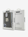 DKNY PU Leather Stack Logo Wrist Strap Zadní Kryt pro iPhone 16 Pro Max Green Telefontok