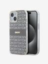 DKNY PC/TPU ismétlődő mintás, tónusos csíkos Magsafe hátlap iPhone 15 bézs DKNY