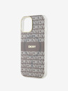 DKNY PC/TPU ismétlődő mintás, tónusos csíkos Magsafe hátlap iPhone 15 bézs DKNY