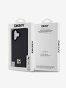 DKNY DKNY PU bőr ismétlődő mintás Stack Logo MagSafe hátlap iPhone 16 Plus-hoz Fekete