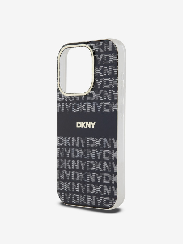 DKNY PC/TPU ismétlődő mintás, tónusos csíkos Magsafe hátlap iPhone 14 Pro fekete DKNY fekete DKNY