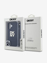 DKNY DKNY PU bőr Stack logós csuklópántos hátlap iPhone 16-hoz Fekete