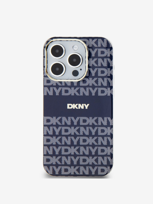 DKNY PC/TPU ismétlődő mintás tonális csíkos Magsafe hátlap iPhone 13 Pro készülékhez Kék DKNY