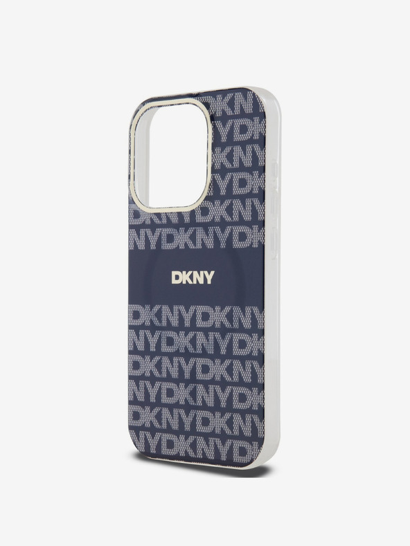 DKNY PC/TPU ismétlődő mintás tonális csíkos Magsafe hátlap iPhone 13 Pro készülékhez Kék DKNY