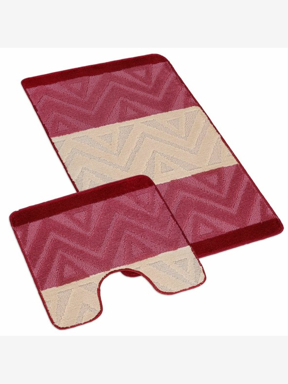 Bellatex Fürdőszoba és WC szőnyeg chevron bordó Bellatex