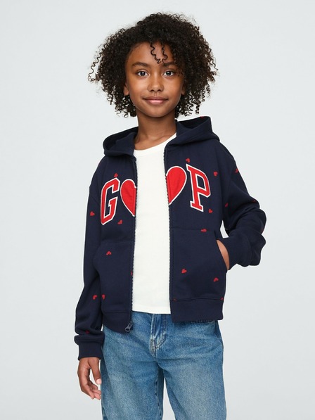 GAP Gyerek pulóver logóval és fleece béléssel GAP
