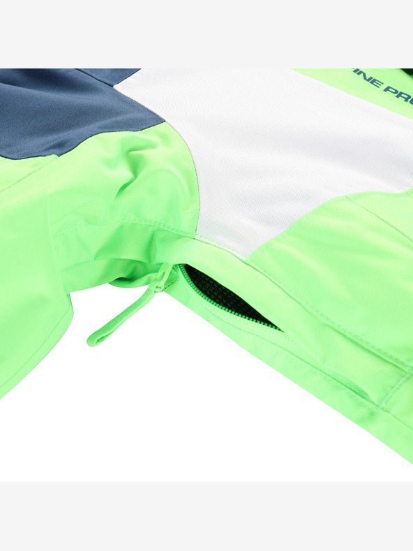 ALPINE PRO Gyerek sí dzseki ptx hó membránnal ALPINE PRO DEARO neon zöld gekkó