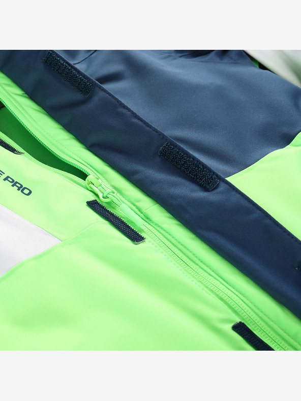 ALPINE PRO Gyerek sí dzseki ptx hó membránnal ALPINE PRO DEARO neon zöld gekkó