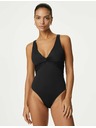 Marks & Spencer Nyakkivágású hasformáló fürdőruha Marks & Spencer fekete