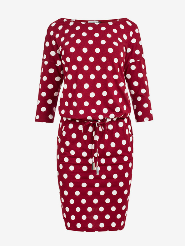 numoco Sportos ruha nyakkendővel és zsebekkel - bordó + pöttyös Numoco Numoco