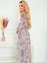 numoco Sifon midi ruha - bézs és kék boho minta Numoco