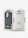 DKNY DKNY PU bőrből készült kockás mintás és csíkos hátlapi borító iPhone 16 Pro Max készülékhez Fekete
