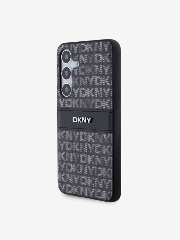 DKNY PC/TPU ismétlődő mintás tonális csíkos hátlap a Samsung S24 Fekete DKNY-hoz Samsung S24 fekete DKNY