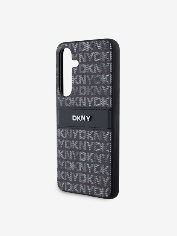 DKNY PC/TPU ismétlődő mintás tonális csíkos hátlap a Samsung S24 Fekete DKNY-hoz Samsung S24 fekete DKNY