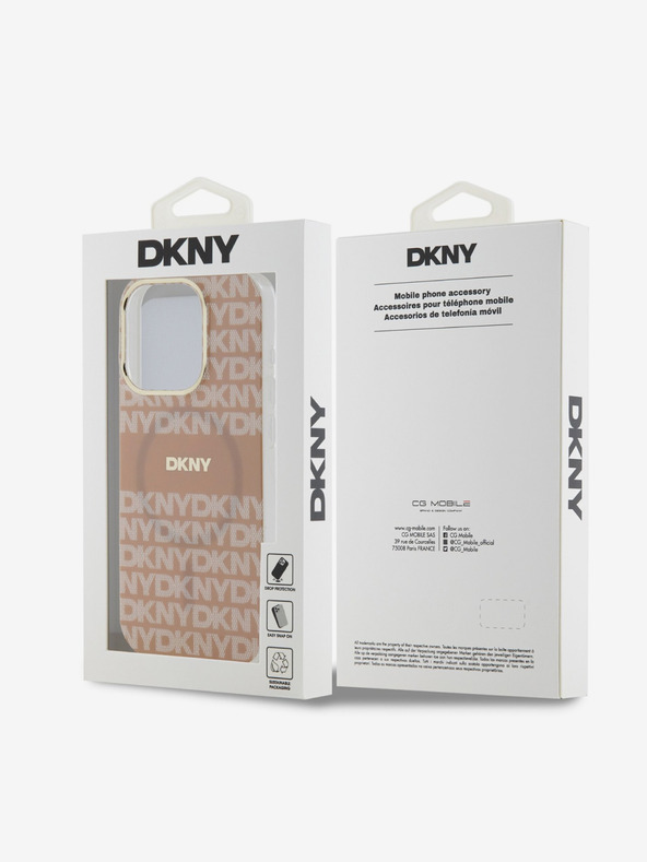 DKNY PC/TPU ismétlődő mintás tonális csíkos Magsafe hátlap iPhone 13 Pro rózsaszínű DKNY iPhone 13 Pro Pro Maxhoz