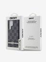 DKNY DKNY PU bőrből készült kockás mintás és csíkos hátlapi borító Samsung Galaxy S24 Ultra Fekete Fekete