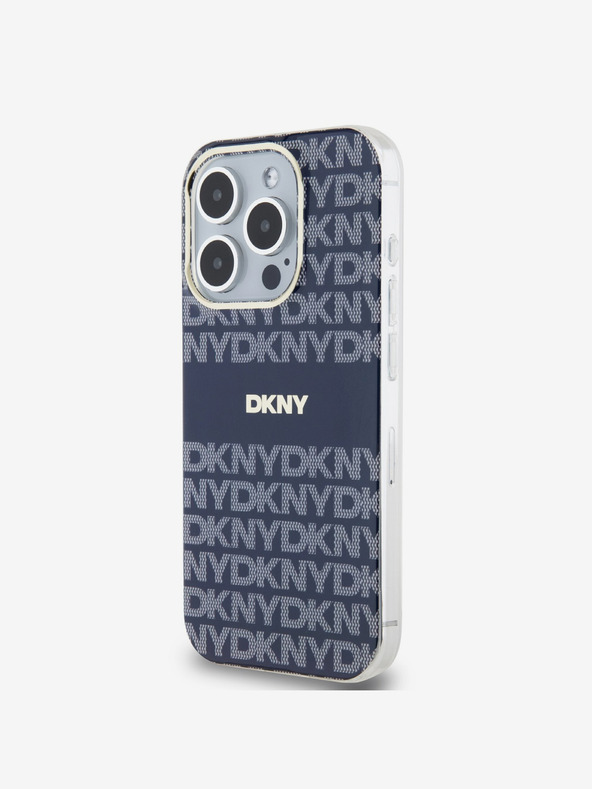 DKNY PC/TPU ismétlődő mintás tonális csíkos Magsafe hátlap az iPhone 13 Pro Max készülékhez Kék DKNY