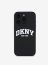 DKNY DKNY Folyékony szilikon íves logós MagSafe hátlapi borító iPhone 16 Pro fekete színű készülékhez