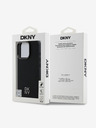 DKNY DKNY PU-bőr Stack Logo Magsafe hátlap iPhone 16 Pro Max fekete iPhone 16 Pro Maxhoz
