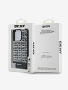 DKNY DKNY PU bőr ismétlődő mintás alsó csíkos MagSafe hátlap iPhone 16 Pro Max-hoz Fekete Fekete
