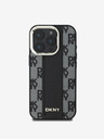 DKNY DKNY PU bőrből készült kockás mintás Magsafe hátlap iPhone 16 Pro Max készülékhez Fekete