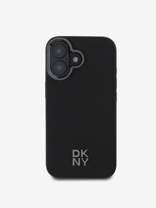 DKNY DKNY PU-bőr Stack Logo Magsafe hátlap iPhone 16-hoz Fekete