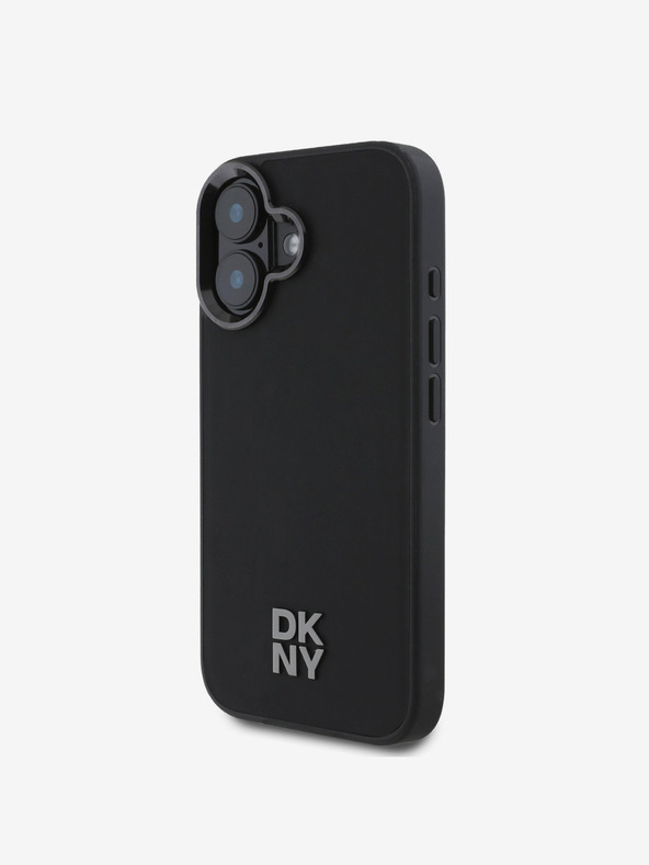 DKNY DKNY PU-bőr Stack Logo Magsafe hátlap iPhone 16-hoz Fekete