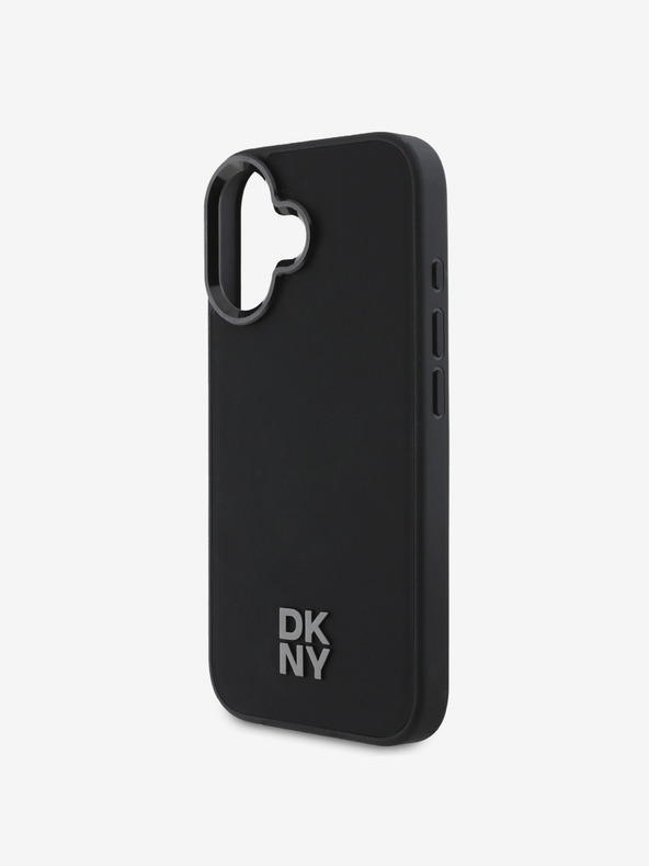 DKNY DKNY PU-bőr Stack Logo Magsafe hátlap iPhone 16-hoz Fekete
