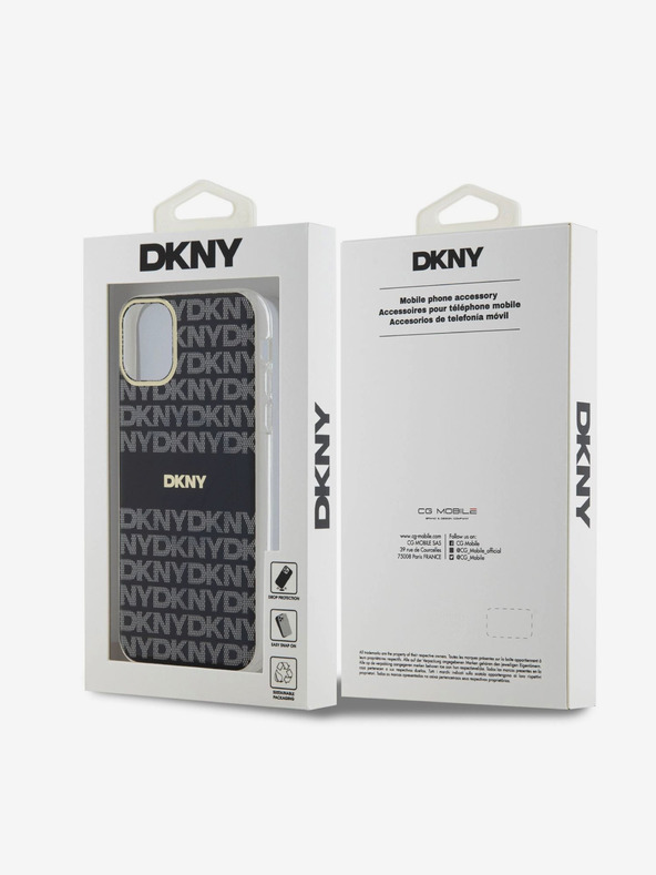 DKNY PC/TPU ismétlődő mintás tonális csíkos Magsafe hátlap az iPhone 11 fekete DKNY számára