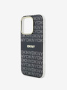DKNY DKNY PC/TPU ismétlődő mintás, tónusos csíkos Magsafe hátlap iPhone 16 Pro Max-hoz Fekete