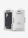 DKNY DKNY PU-bőr ezüst fém logós Magsafe hátlap iPhone 16-hoz Fekete