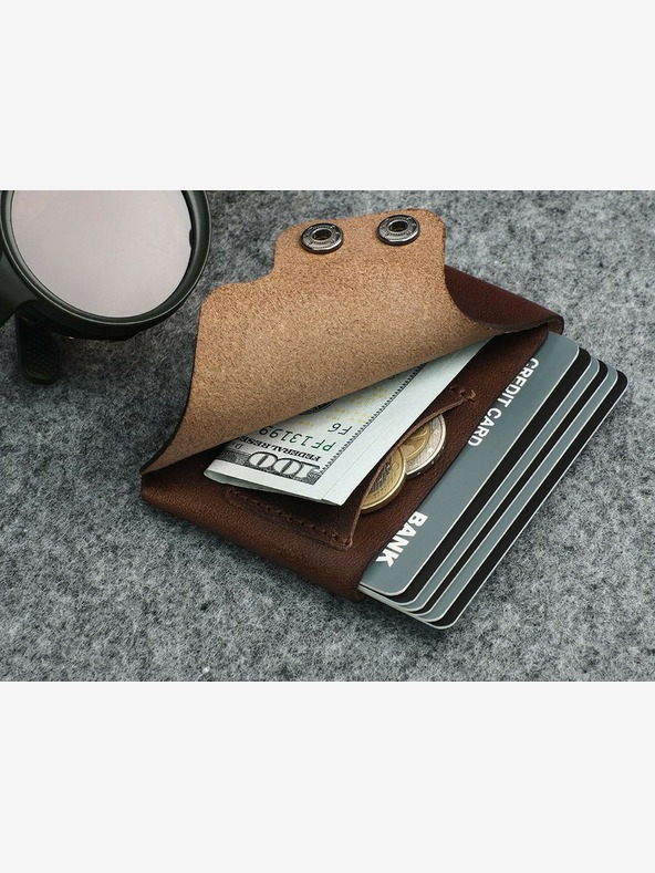 Pularys Pularys Férfi Hiker Bőr pénztárca és kulcstartó ajándékkészlet Barna 189414102